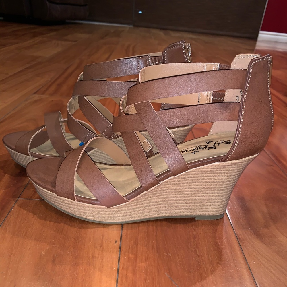 Women’s brown wedge heels
